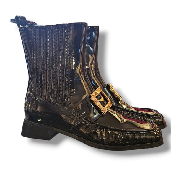 Womens black ankle boots - Picture 1 of 6